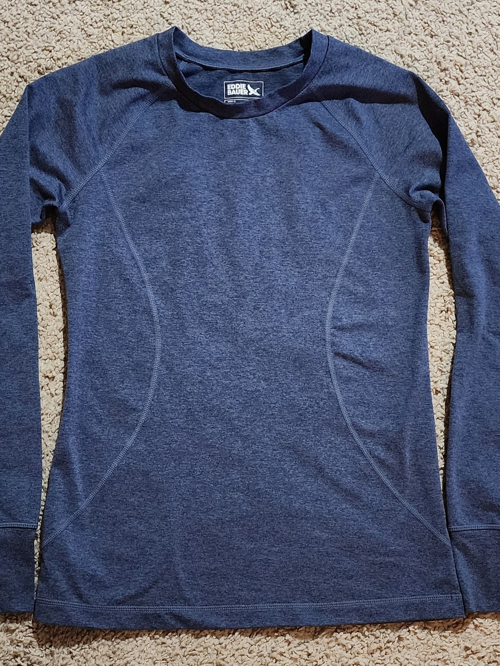 Eddie Bauer Women's Long-Sleeve Crew Neck Shirt - Navy Heather